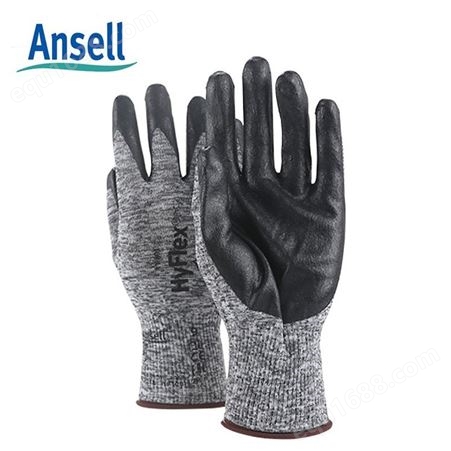 安思尔Ansell 11-801 丁腈浸胶涂层手套透气耐油防滑耐磨防护手套